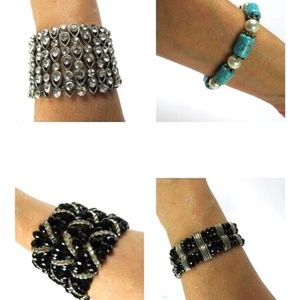 Lot of 7 elastic bead fashion bracelets for 4 different looks
